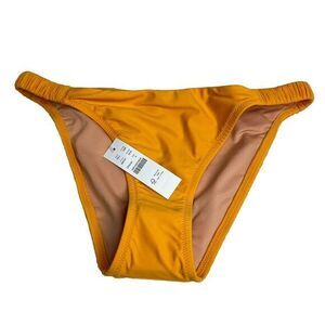 J. CREW bikini bottom Small Scrunchie‎ strap full coverage Brilliant Orange NEW